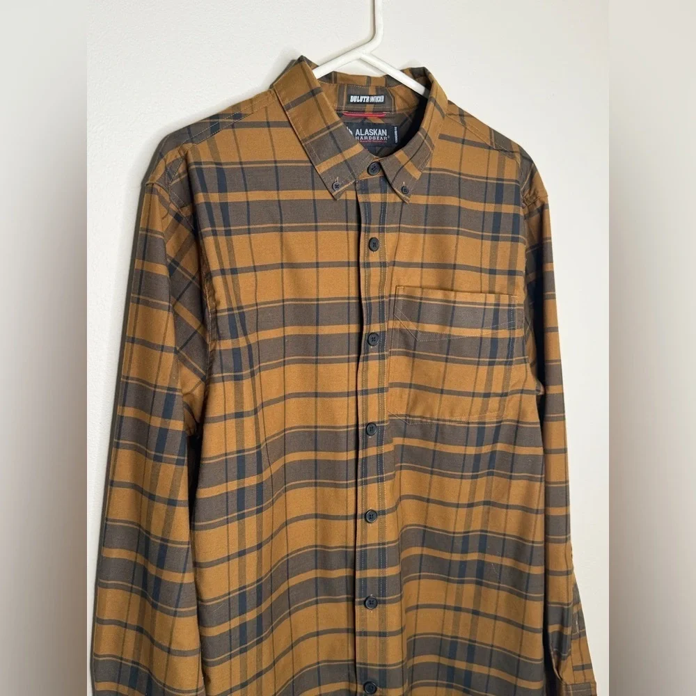 Alaskan Hardgear Duluth Untucked Long Sleeve Men's Large Brown Plaid  Work Shirt